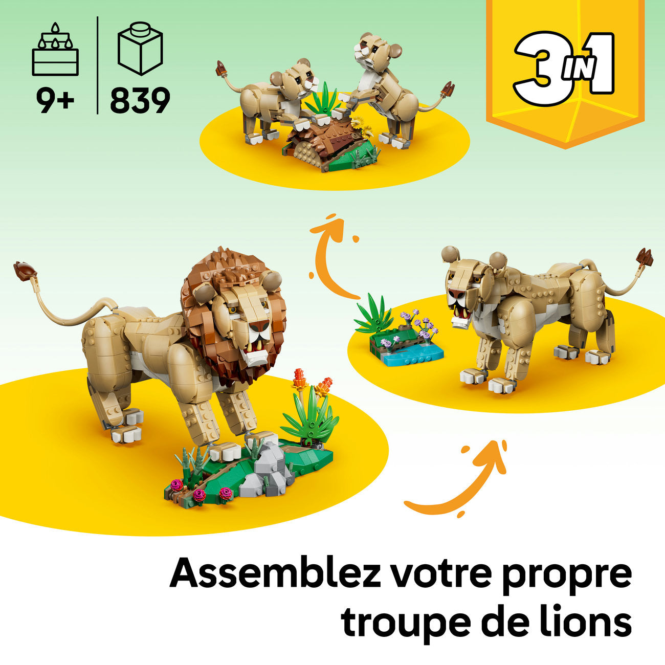 LEGO Creator 31386 Animaux Sauvages : Lion Majestueux