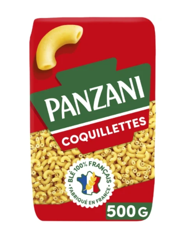 Panzani Macaroni classiques, paquet cellophane, 500 g