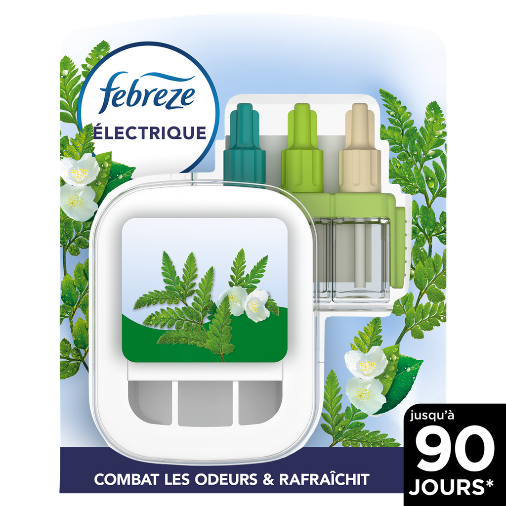 FEBREZE Kit de démarrage désodorisant électrique Rosée du matin