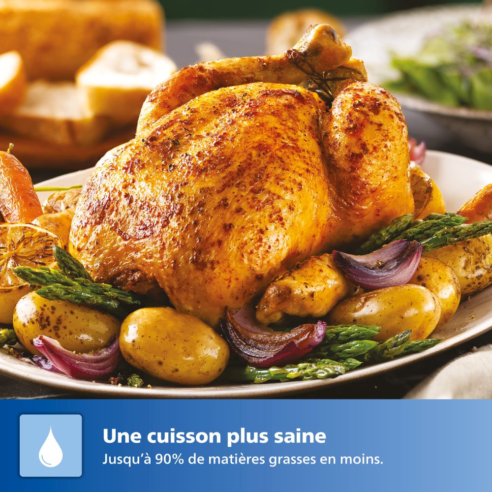 Friteuse sans huile Philips NA351/00 Airfryer double panier Noir/Argent Série 3000 9L