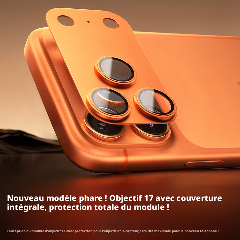 Protection d’objectif pour iPhone 17 Pro, haute transmittance, alliage métallique, anti-choc, orange, 1 pièce