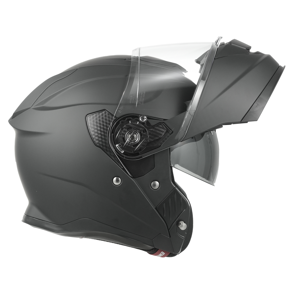 MY Casque de moto modulable intégral 935, certifié ECE 22.06, avec double visière pour hommes et femmes - Noir mat - Taille L