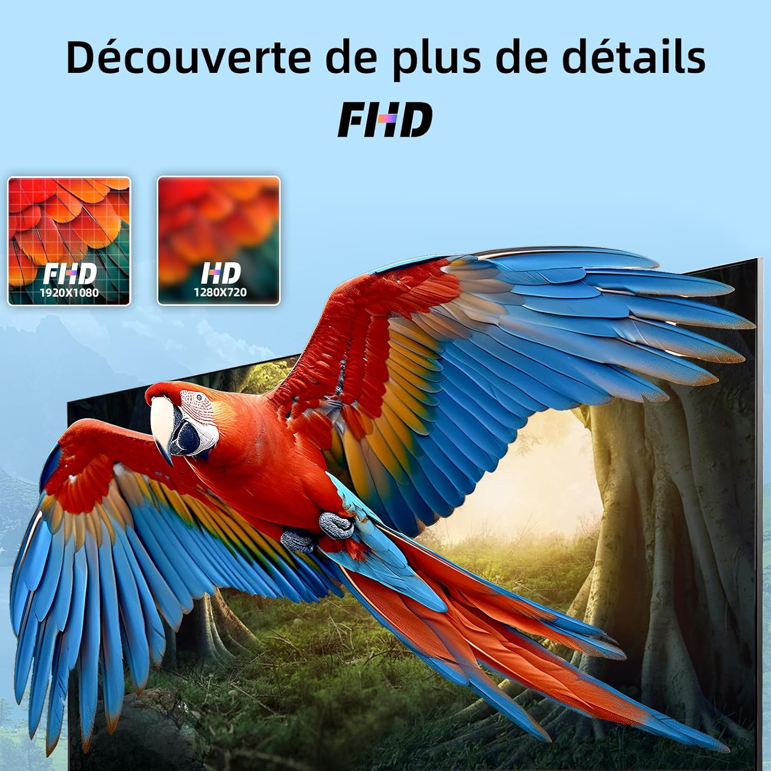 Hikers Smart TV 40 pouces FHD WiFi VIDAA avec Triple Tuner DVB-T/T2/S/S2/C, HDMI x3, USB x2, CI+, commande vocale et applications de streami