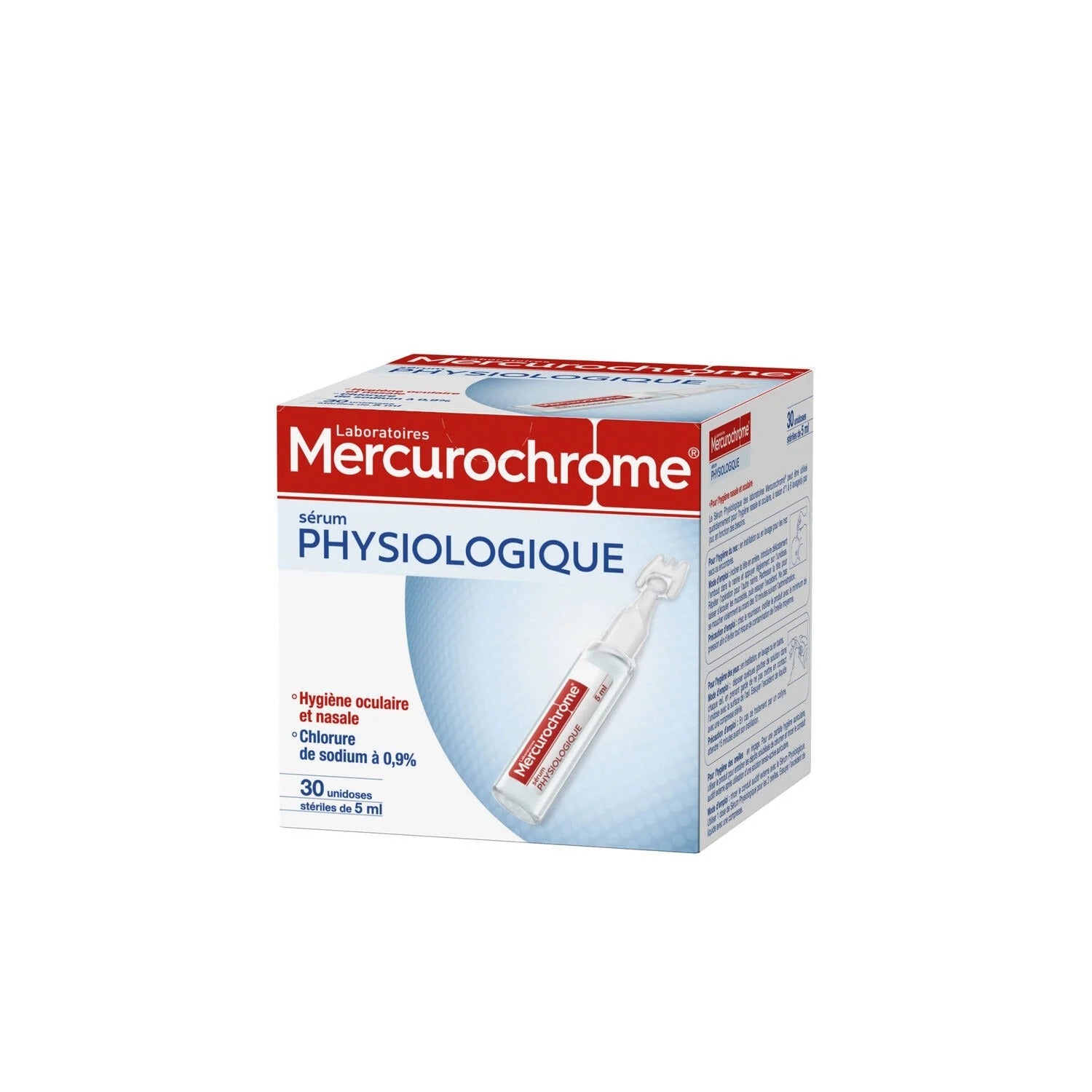MERCUROCHROME Sérum physiologique Solution Oculaire et Nasale 5ML X30