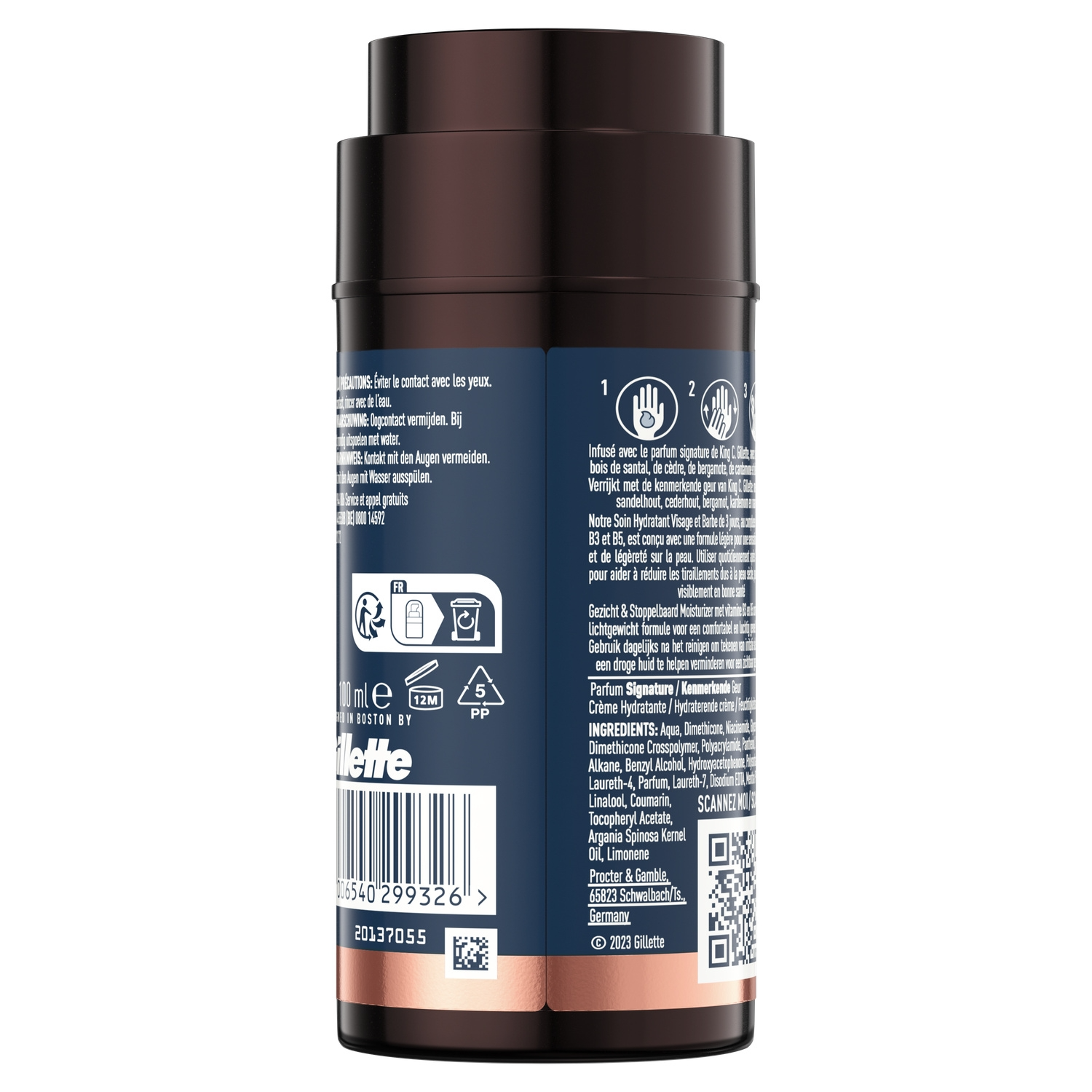 KING C GILLETTE Soin hydratant pour le visage et la barbe des hommes - 100 ml