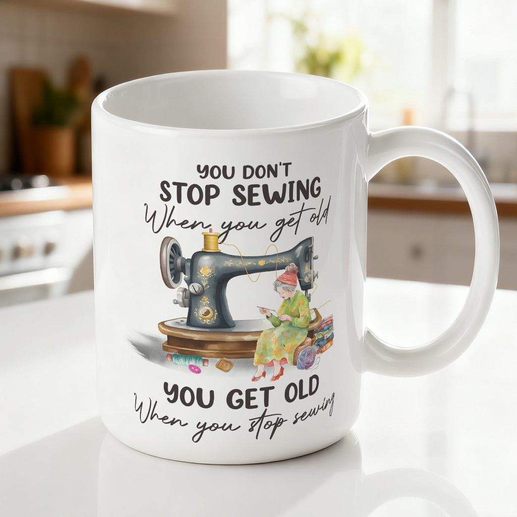 Alphynix 1 pièce, Mug à café humoristique, Tasse à café en céramique 325 ml, Tasse à eau, Article pour boissons été hiver, Meilleur cadeau pour passionné de couture