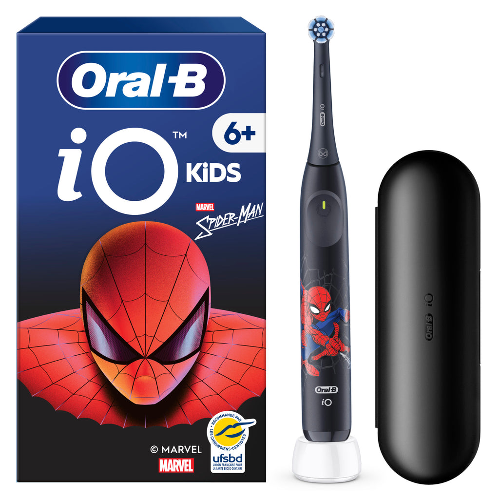 Oral-B iO Spider-Man Brosse à dents électrique pour enfants 1 brossette 1 étui de voyage