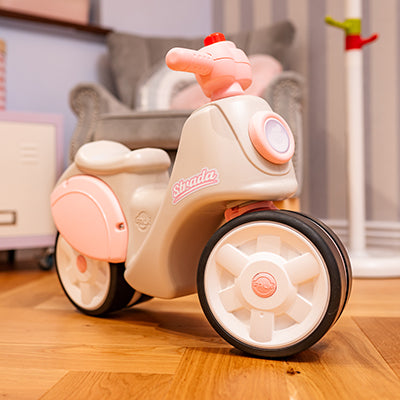 Falk Trottinette 1er âge à roues silencieuses - Crème et rose - Les petits baroudeurs - 59 x 24 x 48 (cm) - 1