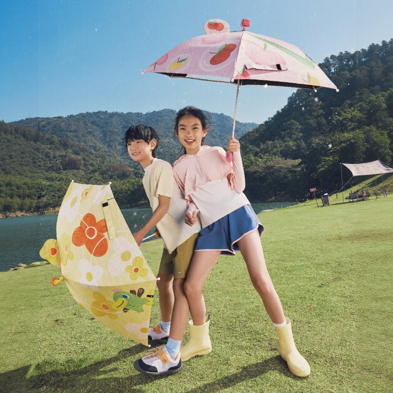 Beneunder RP160 parapluie anti-UV pour enfants à manche droit avec revêtement noir, rose