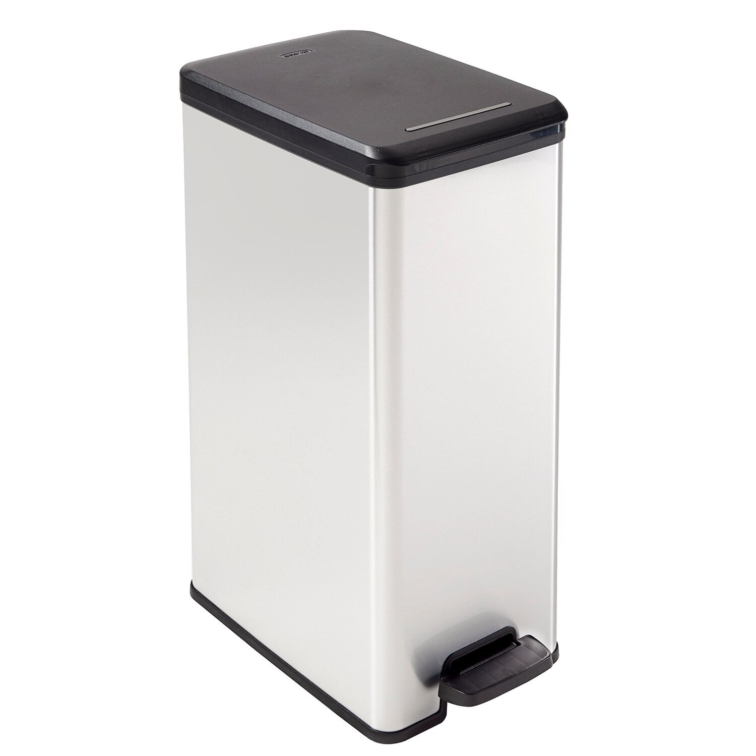 Curver Poubelle à pédale fine 40 L Noir / Argent
