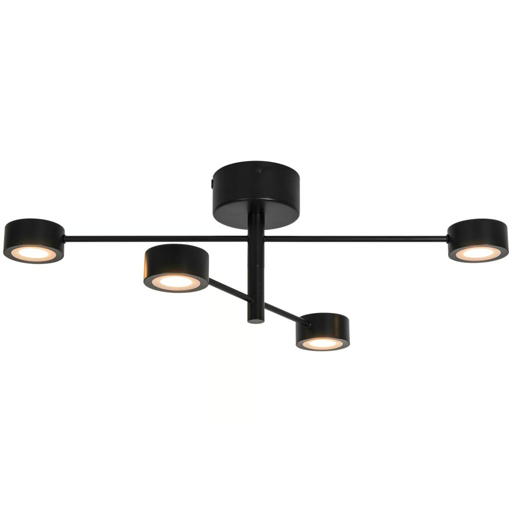 Spoterie CLYDE Flex 4 spots Rail - LED intégrée métal noir - blanc chaud 2700k IP20 - Nordlux, Intérieur