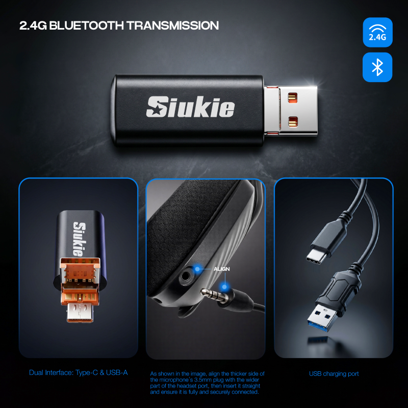 Siukie I600 Casque sans Fil 3 Modes