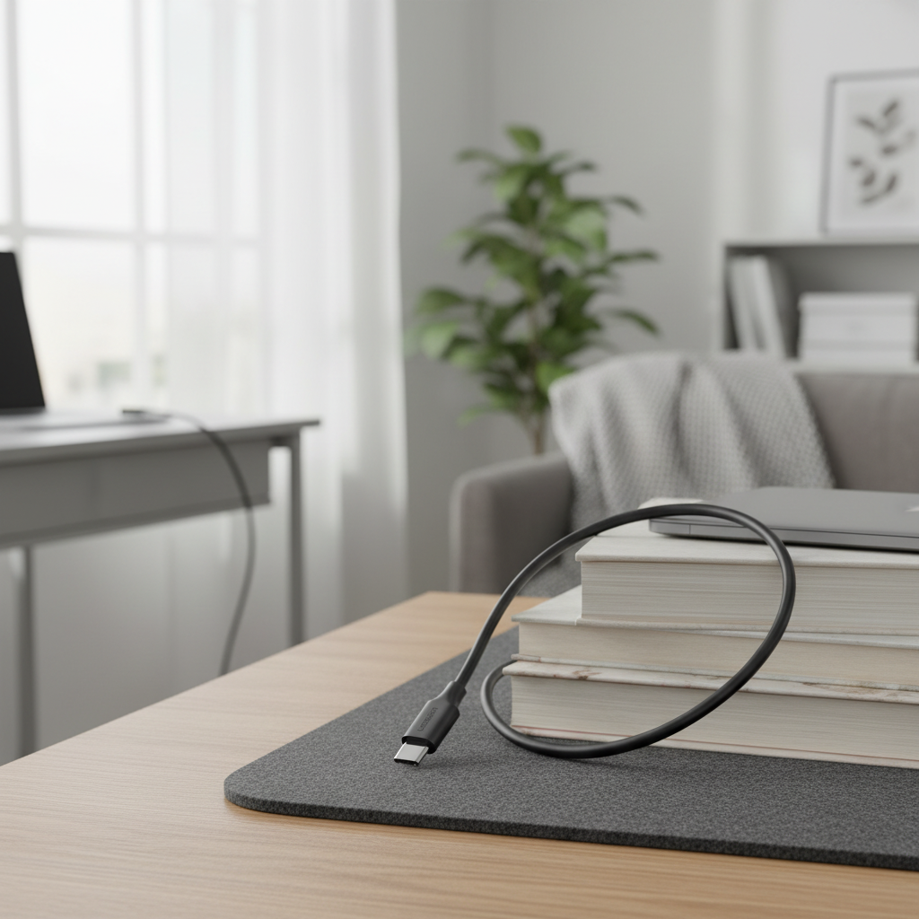 UGREEN Câble USB 2.0 Type-C M-M rond en nickel 1-m noir