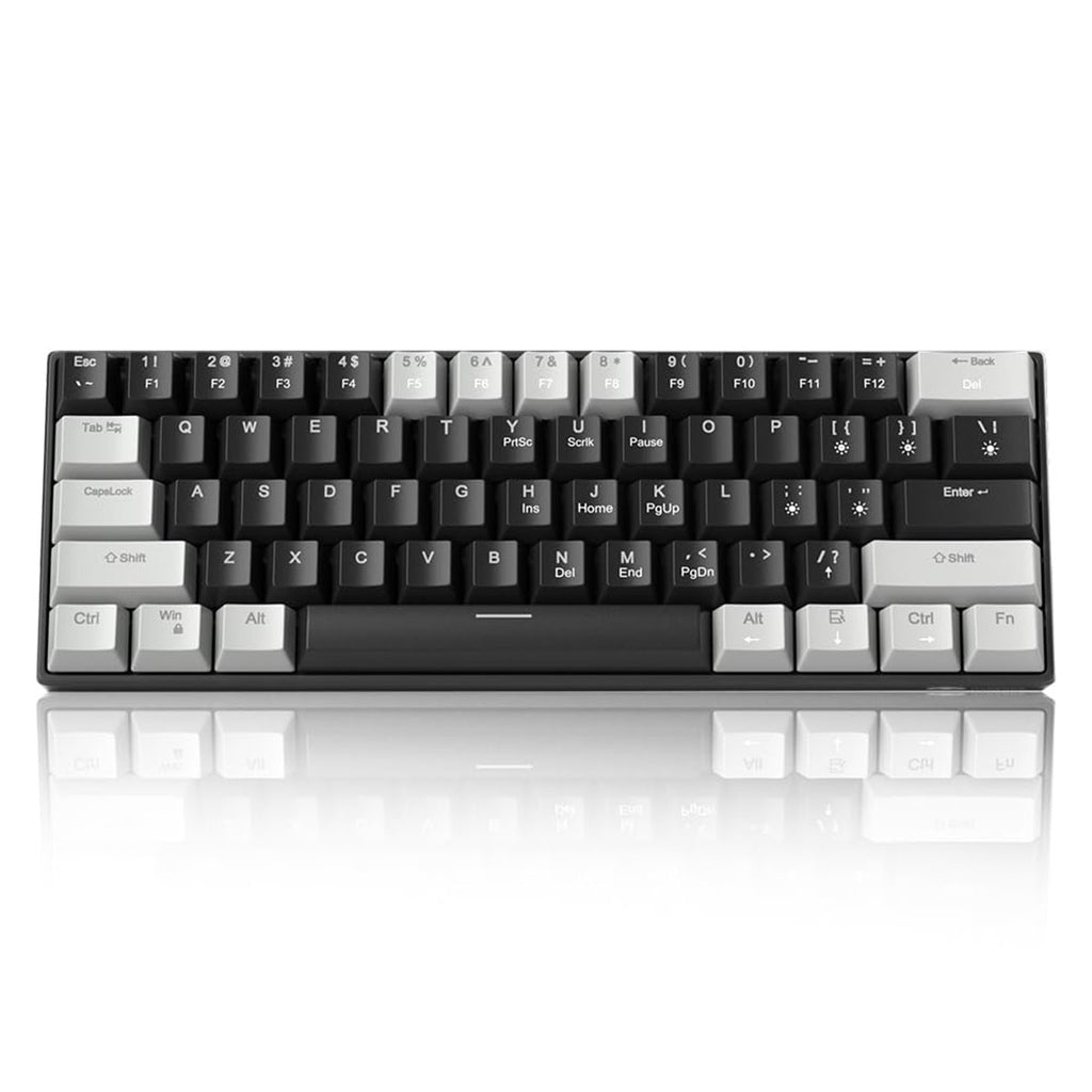MageGee STAR 61 Clavier gaming filaire 60 % QWERTY US, clavier compact filaire à rétroéclairage LED bleu avec câble USB Type-C détachable