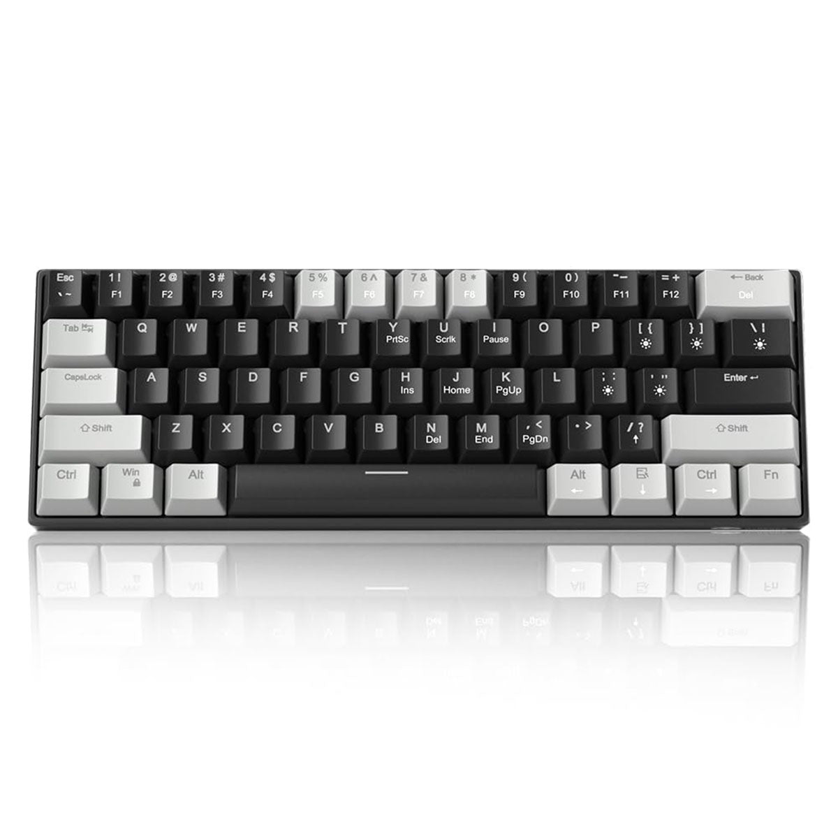 MageGee STAR 61 Clavier gaming filaire 60 % QWERTY US, clavier compact filaire à rétroéclairage LED bleu avec câble USB Type-C détachable