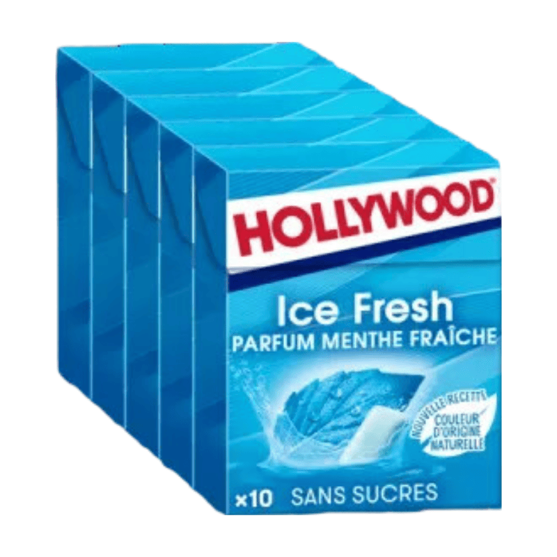HOLLYWOOD Chewing-gum Menthe Fraîche, Lot de 5