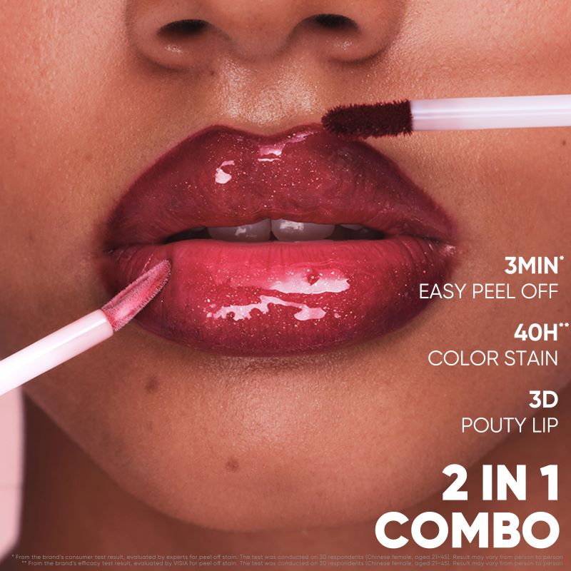 JUDYDOLL PEEL OFF STAIN AND PLUMPING OIL DUO 01 ROSY PEARL LIPS