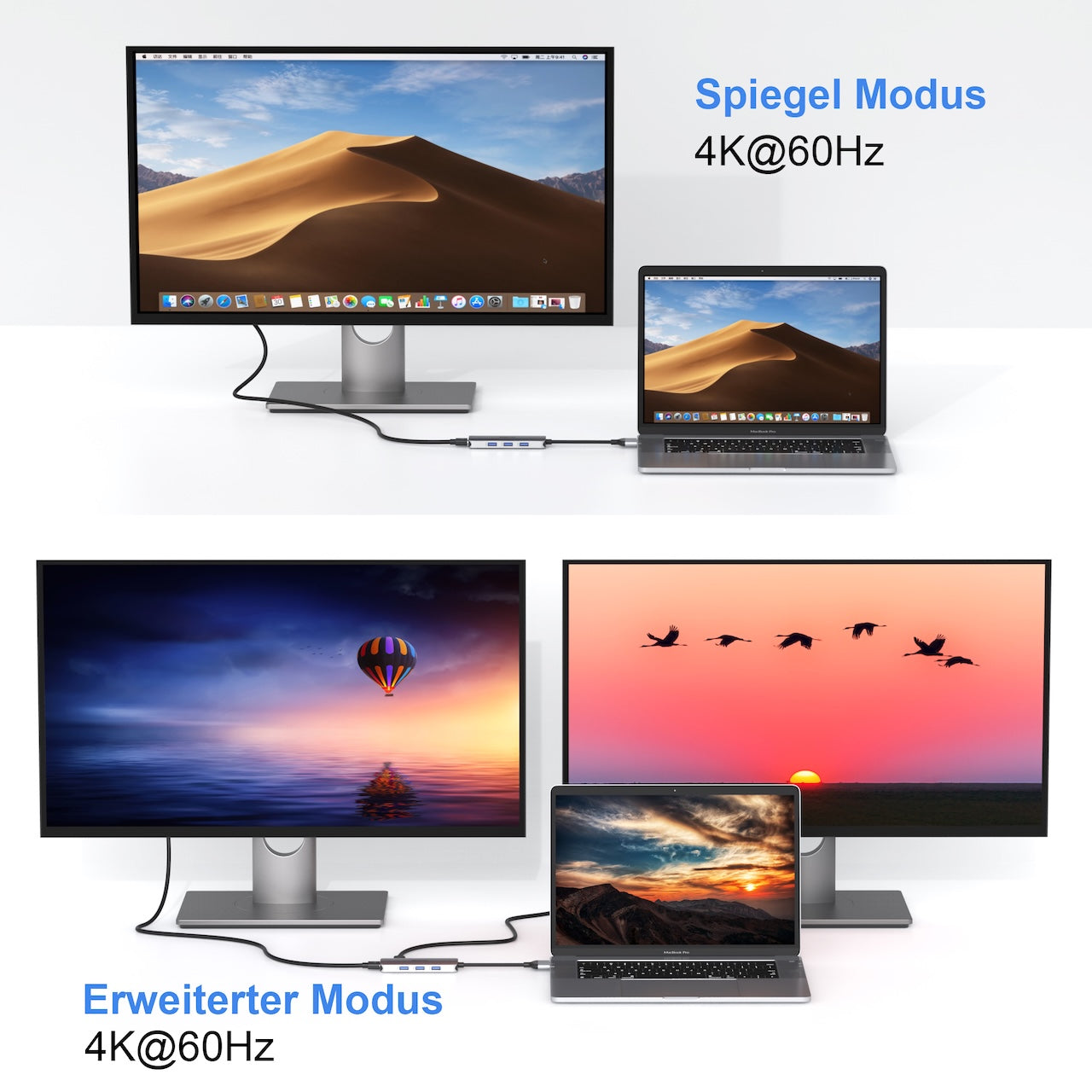 MOKiN Station d'accueil 2 USB-C vers 2 HDMI + 3 USB 3.0 + PD + SD/TF