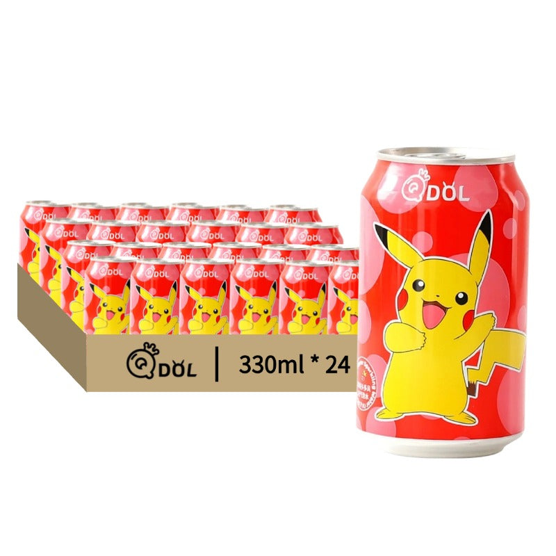 QDOL Eau pétillante Pokémon saveur fraise 330 ml x 24