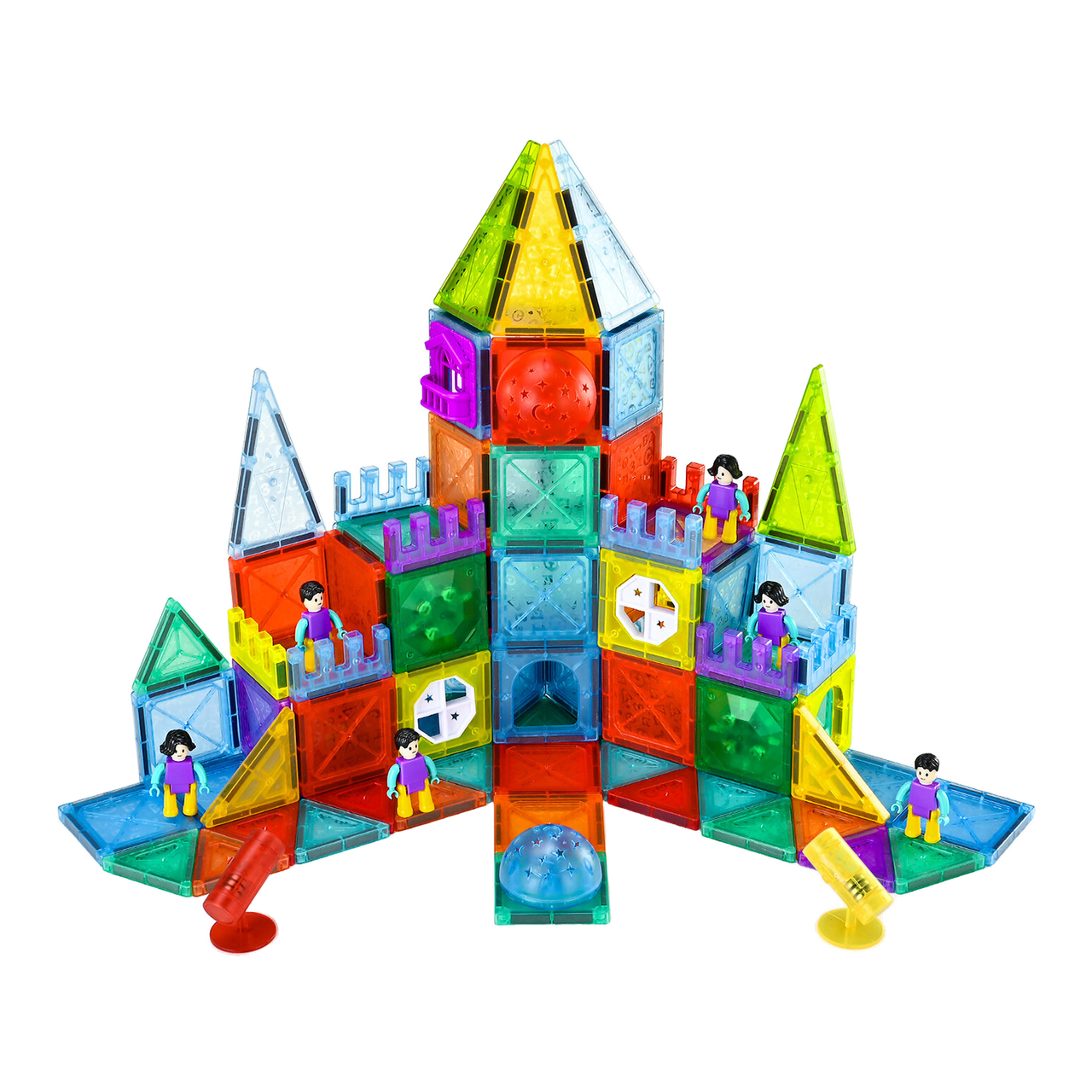 Tokky Blocs de Tuiles Magnétiques Transparents 3D 126 Pièces Piste de Bille Roulante Lumineuse STEM Jouets d'Assemblage Éducatifs Matériau de Sécurité ABS Magnétique Fort Ensemble de
