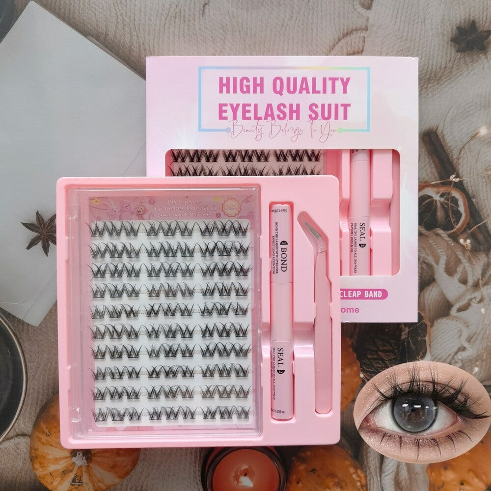 MeoMagic F15 Kit d'extensions de cils avec pince et colle - 10 rangées