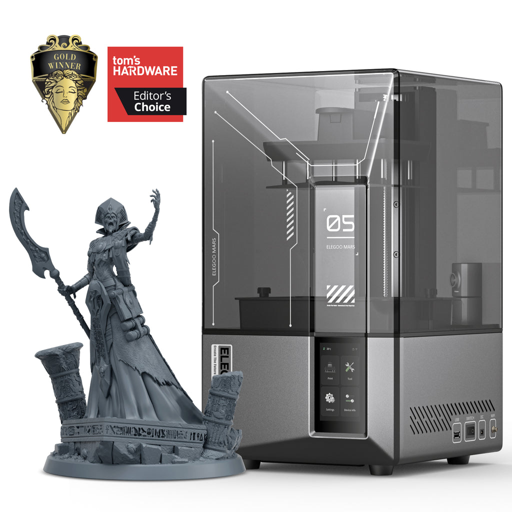 Elegoo Mars 5 Ultra Imprimante 3D résine 9K avec écran LCD mono 7 pouces, impression 150 mm/h, nivellement automatique, détection intelligente et connexion Wi-Fi