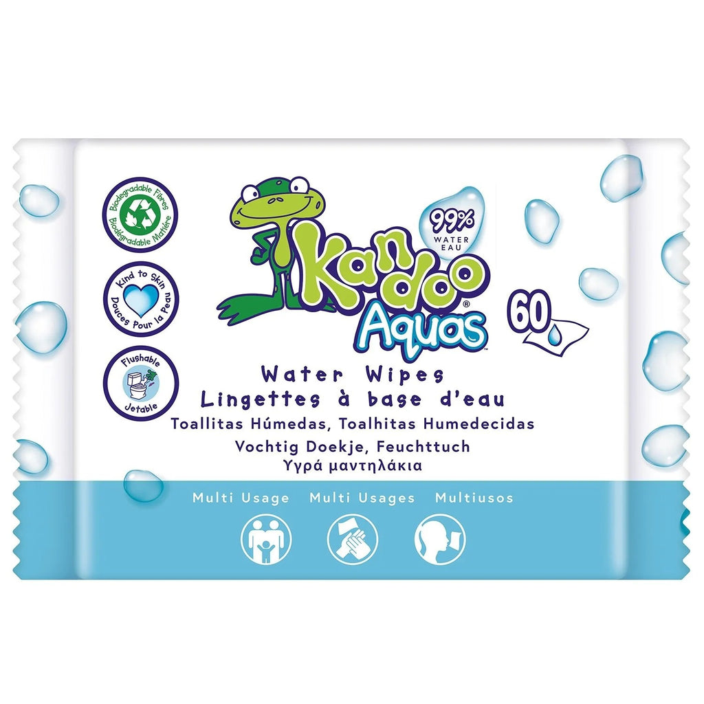 KANDOO Aqua Lingettes Humides 60 Pièces