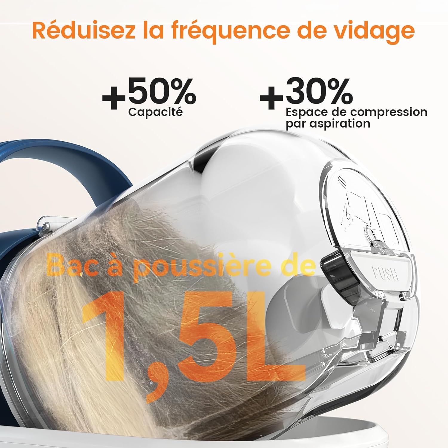 Oneisall Tondeuse pour chien avec aspirateur et brosse | Aspirateur pour poils, puissance d'aspiration super 12000 Pa, aspire 99,99 % des poils d'animaux, 7 accessoires de soin, 1,5 L