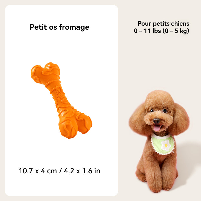 Blinkit Jouet à mâcher os au fromage pour chiens, jouet en latex résistant pour animaux de petite et moyenne taille, jouet interactif de dressage et de dentition (10,7 × 4 × 2,5 cm)