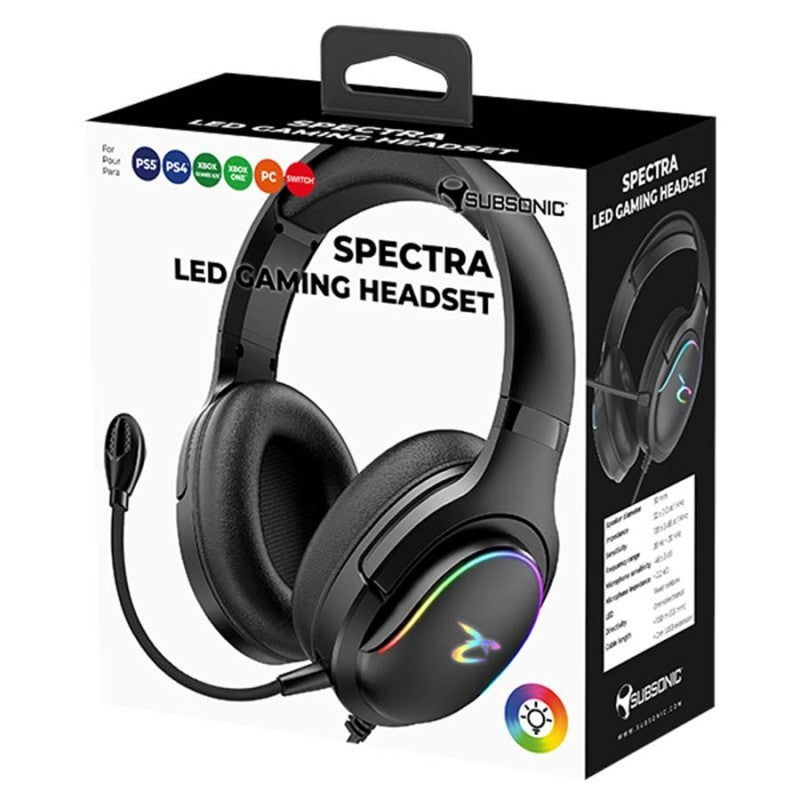 SUBSONIC Spectra Casque gaming pour PS5, PS4, PC, Xbox, Switch - Noir