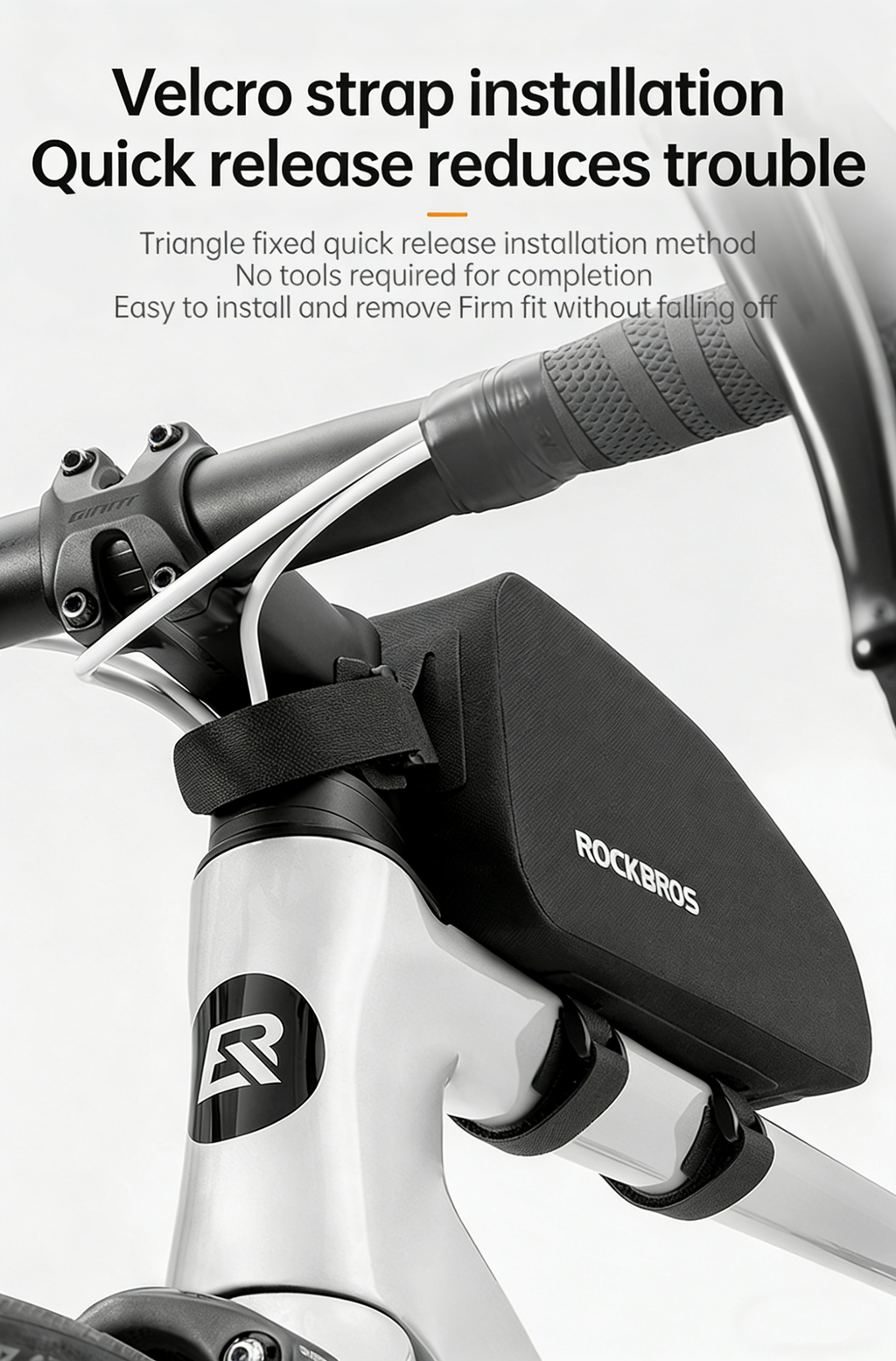Sac de rangement de cadre avant imperméable, sac de selle de vélo compact pour tubes supérieurs, pour vélos de route, VTT et vélos de gravel