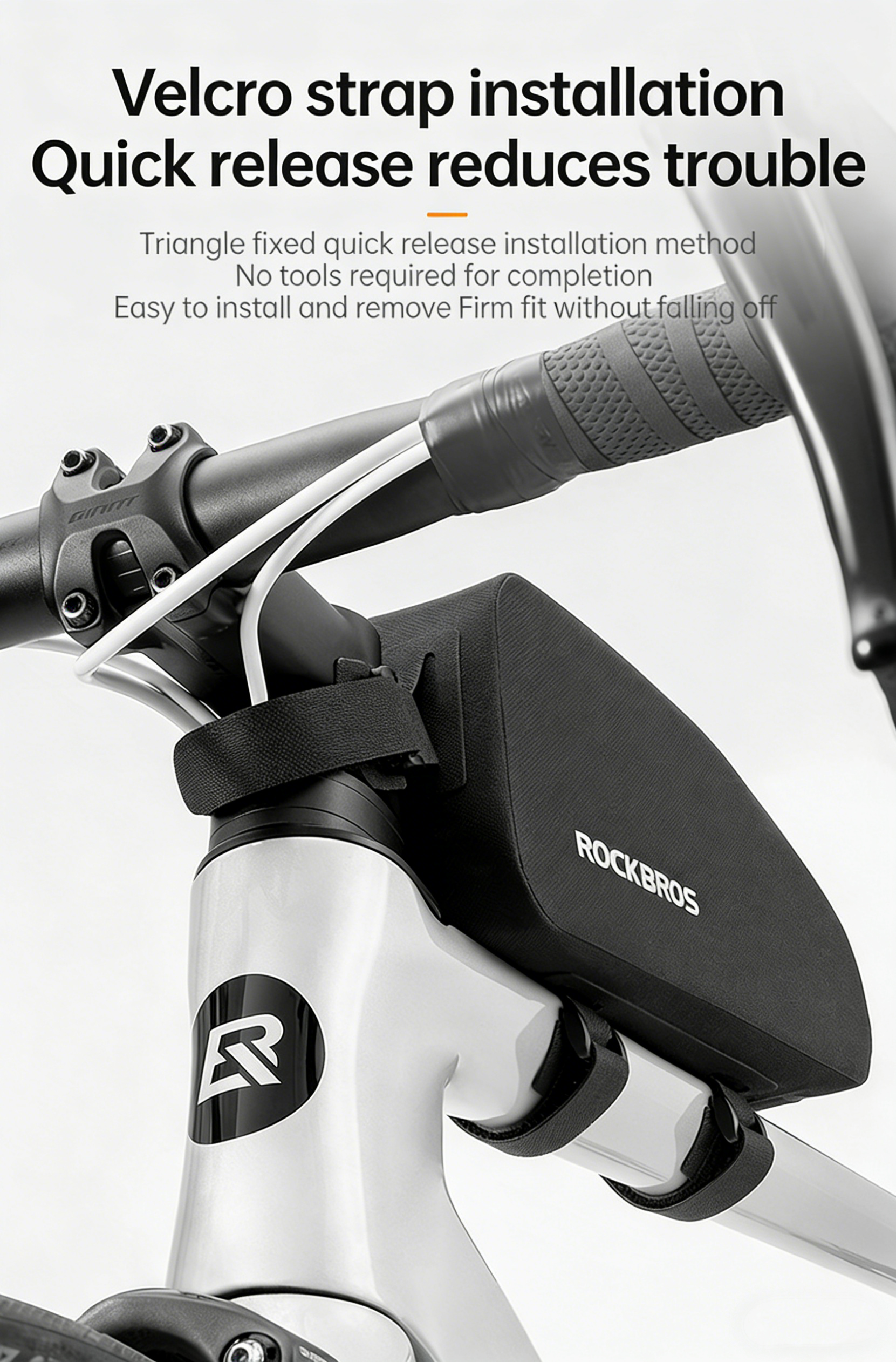 Sac de rangement de cadre avant imperméable, sac de selle de vélo compact pour tubes supérieurs, pour vélos de route, VTT et vélos de gravel
