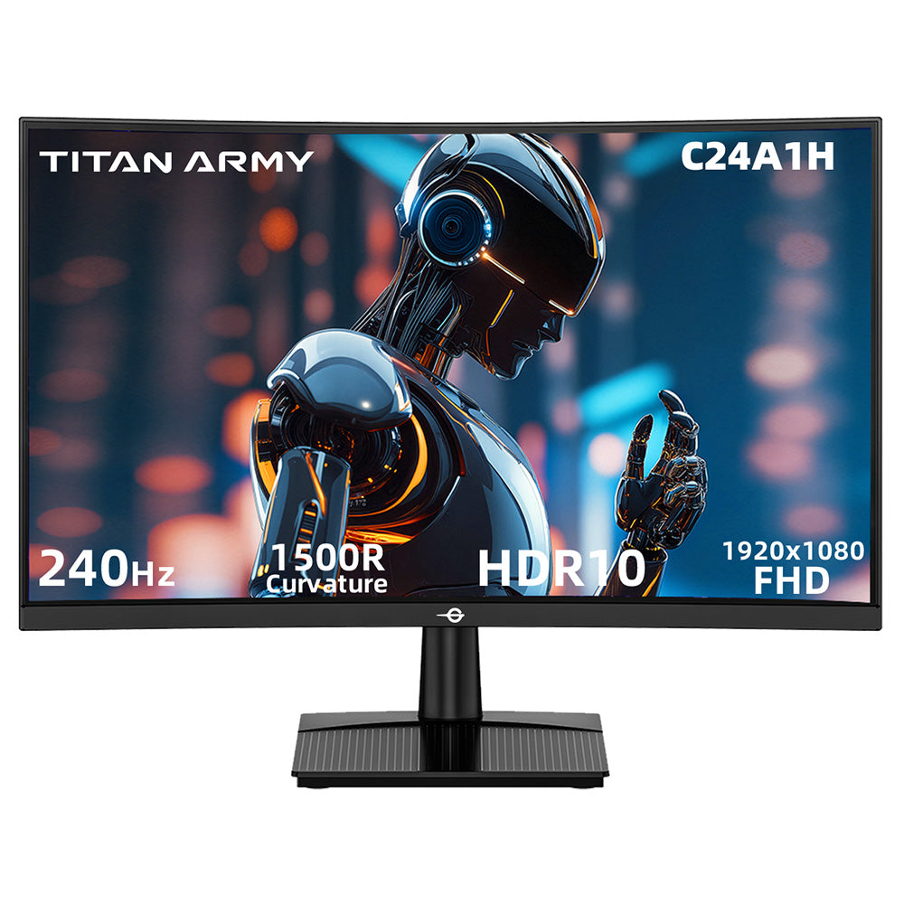 TITAN ARMY C24A1H Moniteur de jeu R1500 16:9 VA FHD 240 Hz, Version UE
