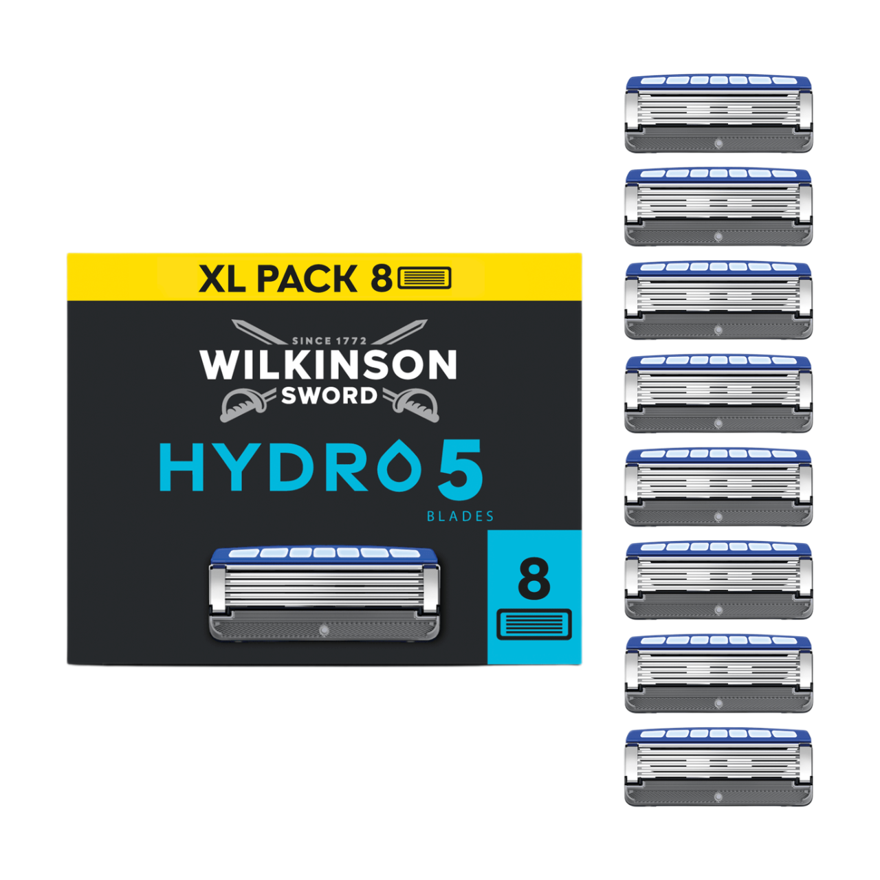 WILKINSON SWORD Hydro 5 - Lames de Rasoir Pour Homme - 8 Recharges