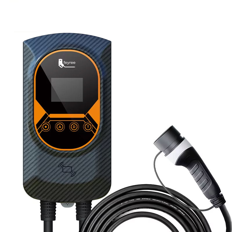 Feyree EVSE Borne de recharge murale pour véhicule électrique 7,6 kW 32 A, câble type 2, commande par application Wi-Fi