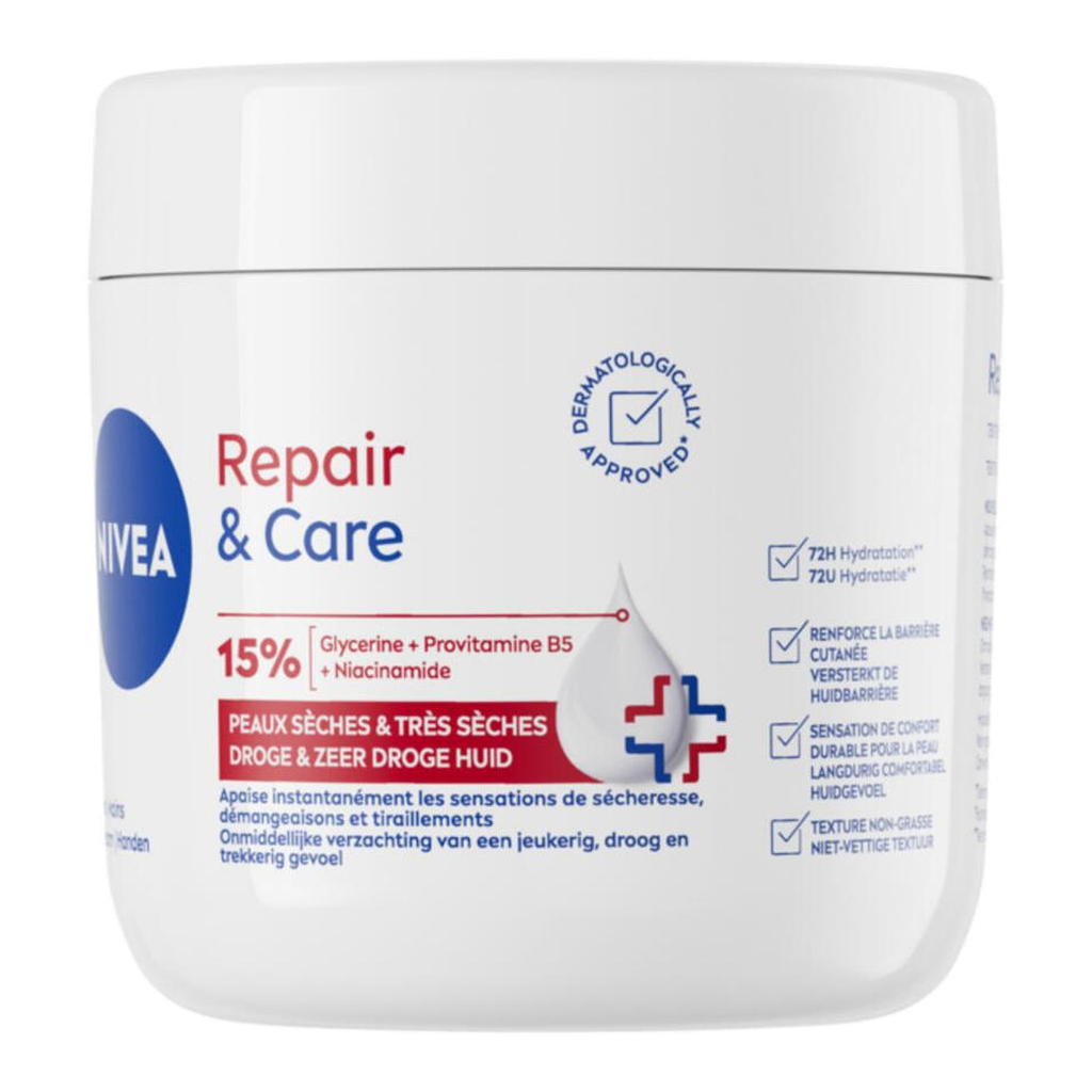 NIVEA Repair & Care Crème Multi-Usages Peaux Sèches Pot 400 ml