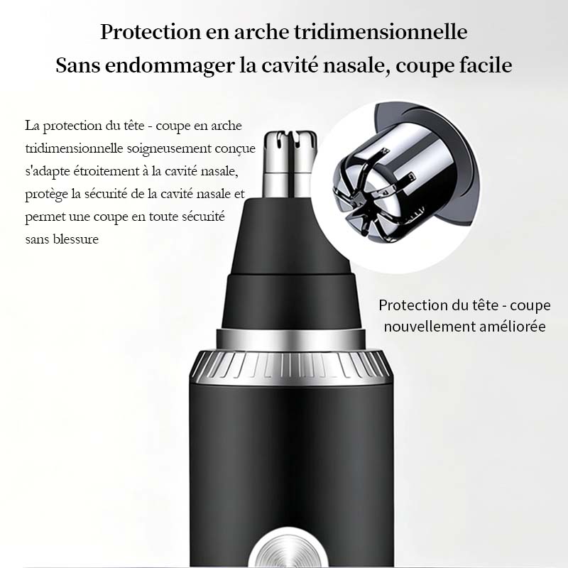 Sparoma Tondeuse pour poils du nez et du visage 3-en-1 pour homme – Tondeuse pour poils du nez et des oreilles, sourcils et détails, moteur haute vitesse 7800 tr/min