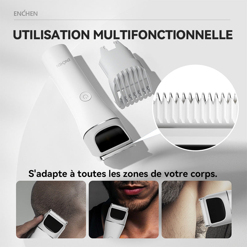 Tondeuse à cheveux électrique sans fil professionnelle ENCHEN White Boost 2 avec chargement rapide USB Type-C, pour hommes adultes, 1 pièce.