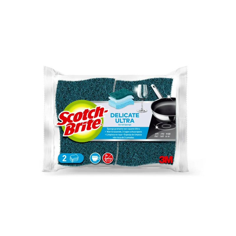 SCOTCH BRITE Tampons à récurer universels non abrasifs 3 couches Gris 2 tampons