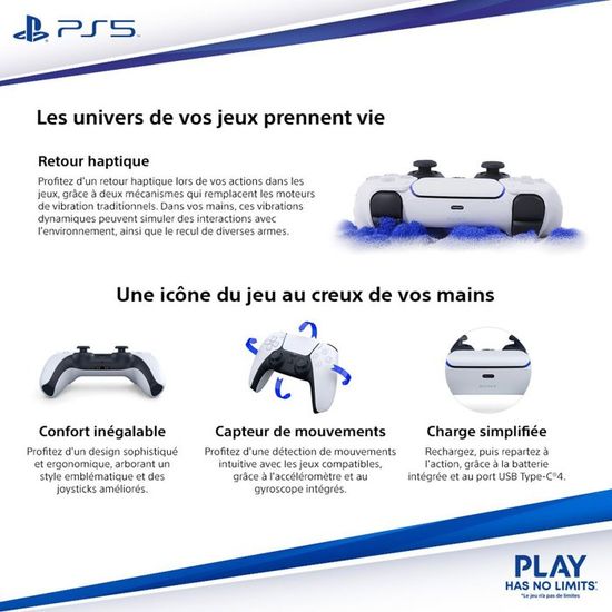 Sony Manette PS5 sans fil Dualsense - Starlight Blue