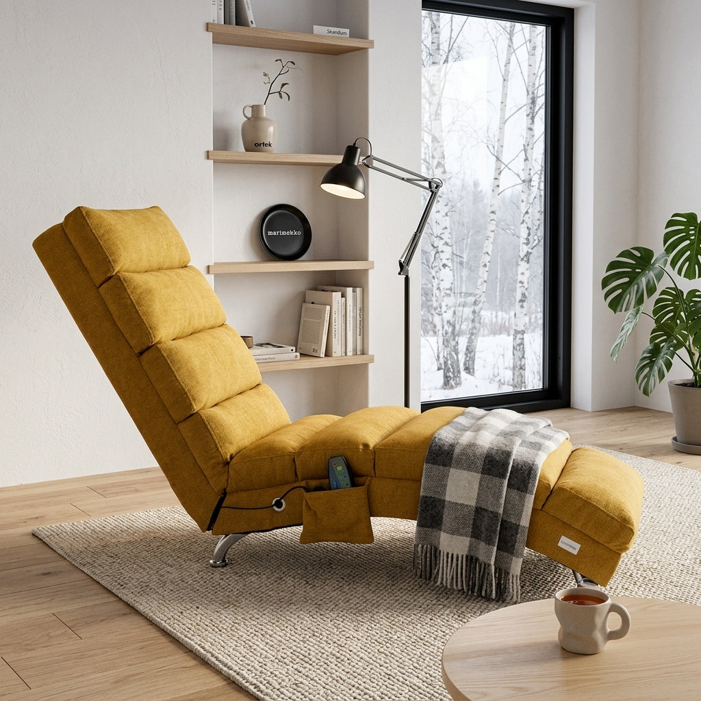 URBAN MEUBLE Chaise longue de relaxation en tissu 55x162x84 cm