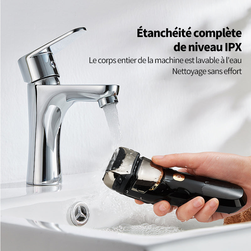 Sparoma Rasoir Électrique pour Hommes – Lames Doubles Flottantes, Affichage Numérique, Rasage à Sec & Humide, Recharge Type-C, Moteur Intelligent, Étanchéité IPX6, FK-608