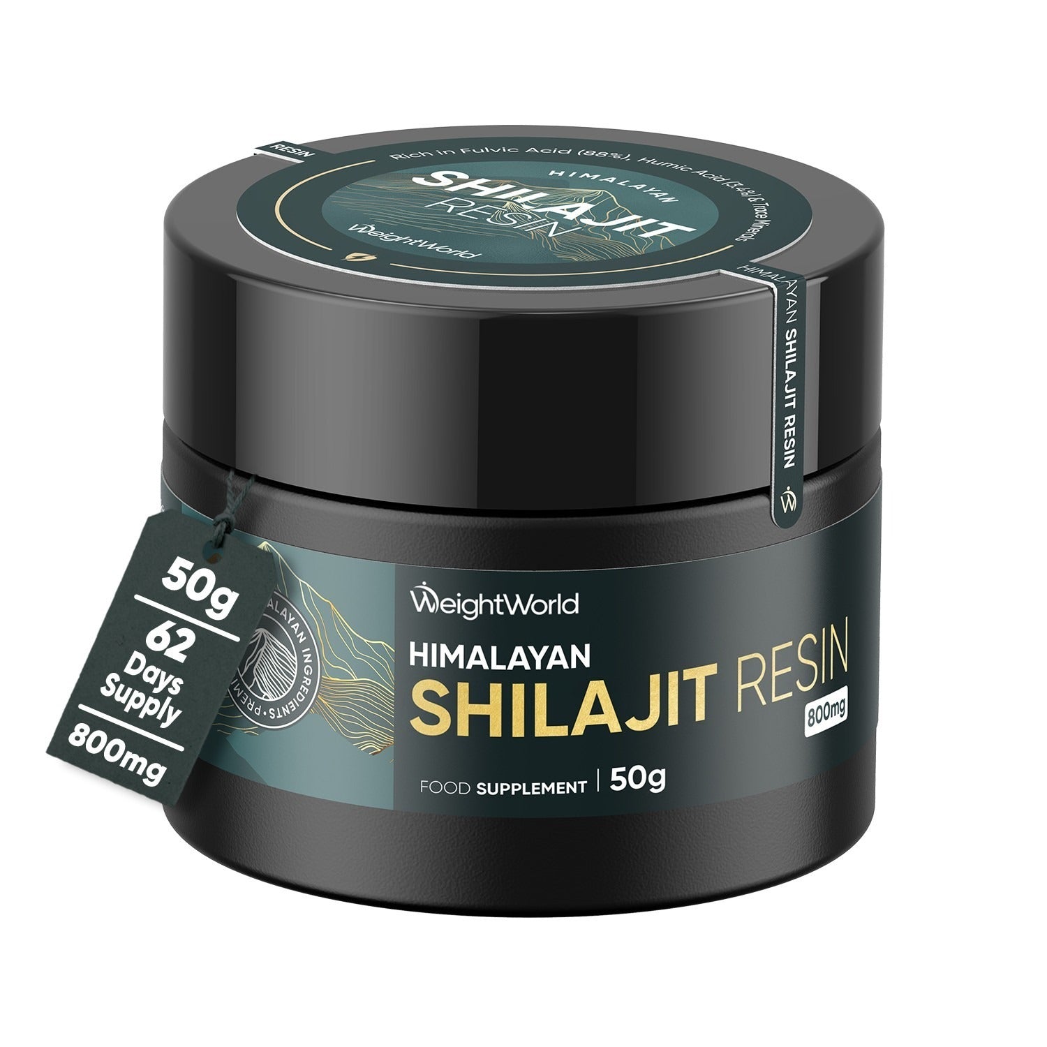 WeightWorld Résine de Shilajit Pure 50 g – 88 % d'Acide Fulvique