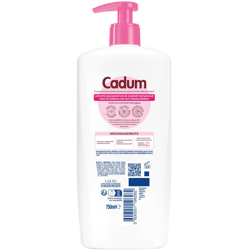 CADUM Maison Douceurs Parfumées Superdoux Crème Nettoyante à l'Amande, 750 ml