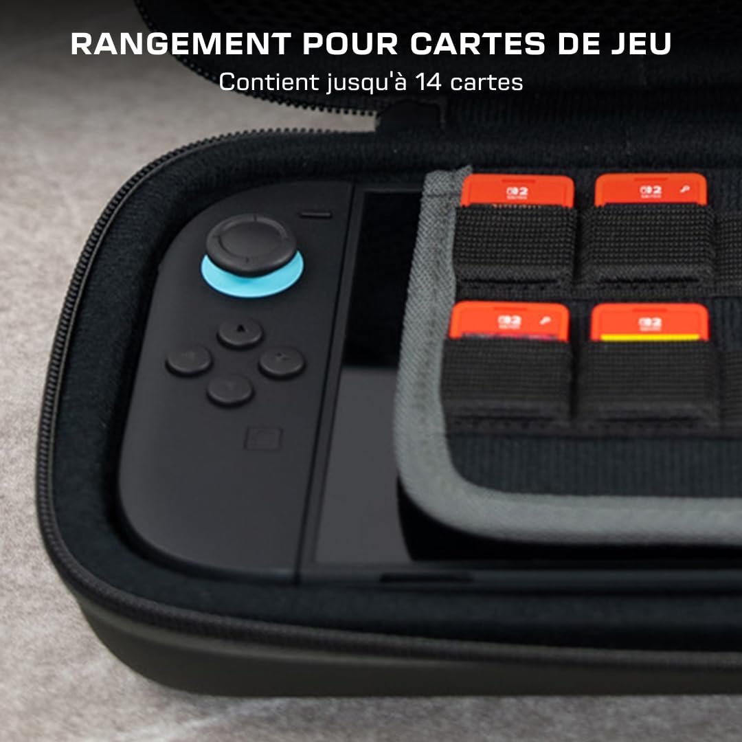 Turtle Beach Étui de transport fin Playtrek pour Switch 2 - Sous licence officielle Nintendo - Noir charbon
