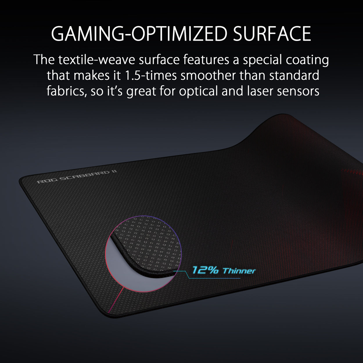 Asus ROG Scabbard II Tapis de souris gaming - Large - Noir