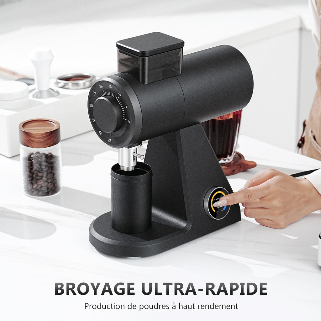 STARSEEKER Moulin à café électrique 74 mm pour espresso et café filtré avec minuteur