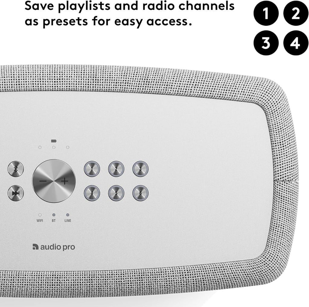 Audio Pro A15 Enceinte Multiroom sans Fil Bluetooth, Gris Clair