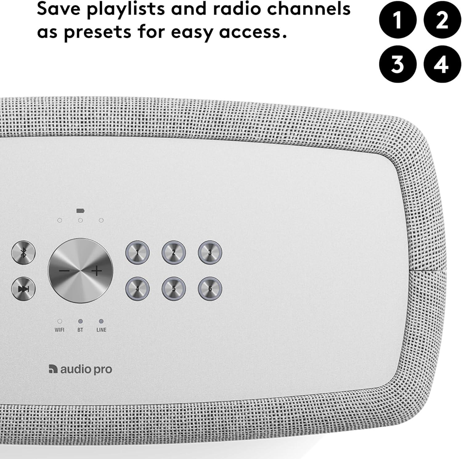 Audio Pro A15 Enceinte Multiroom sans Fil Bluetooth, Gris Clair