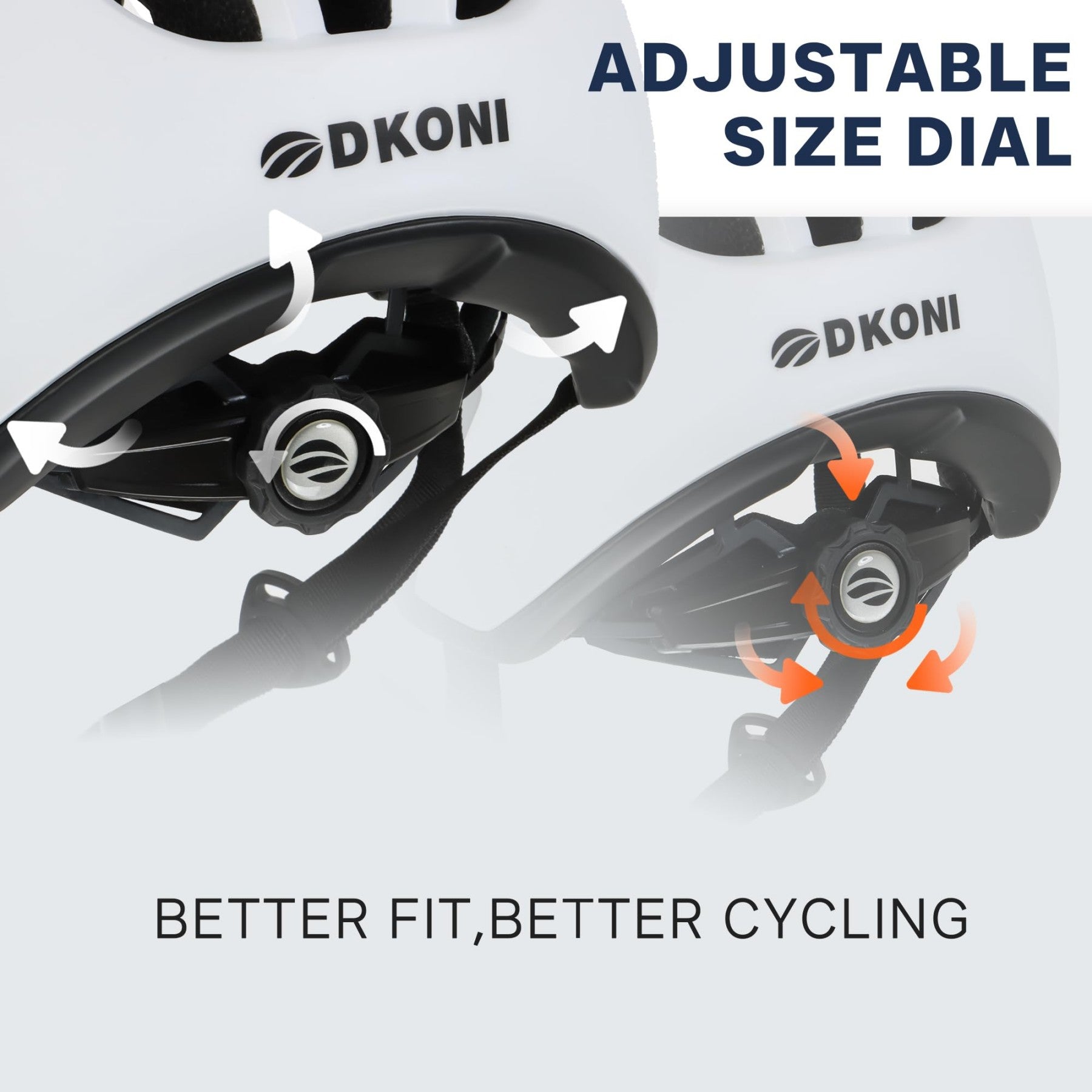 DKONI HS-062 Casque de vélo de montagne pour adultes blanc/noir - Taille M 54-58 cm